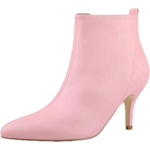 imageAllegra K Womens Pointed Toe Side Zipper Stiletto Heels Ankle BootsPink