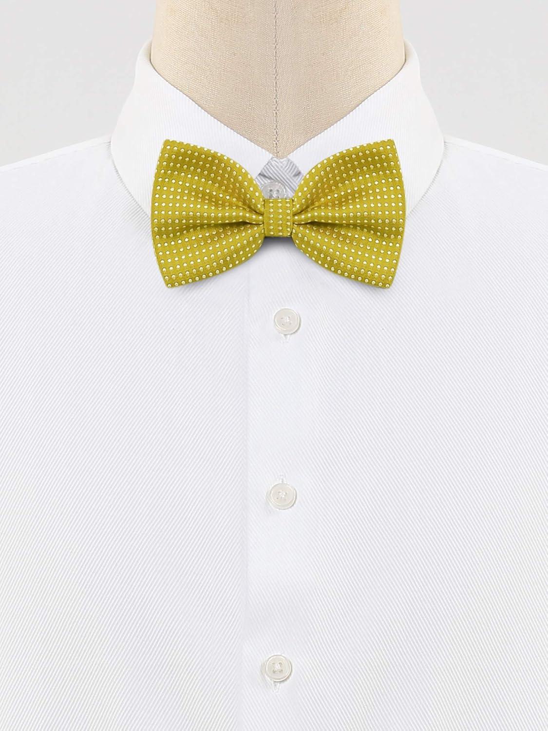 imageAllegra K Mens Polka Dots PreTied Bowknot Bow Ties Work Formal Party Tuxedo BowtiesDeep Yellow