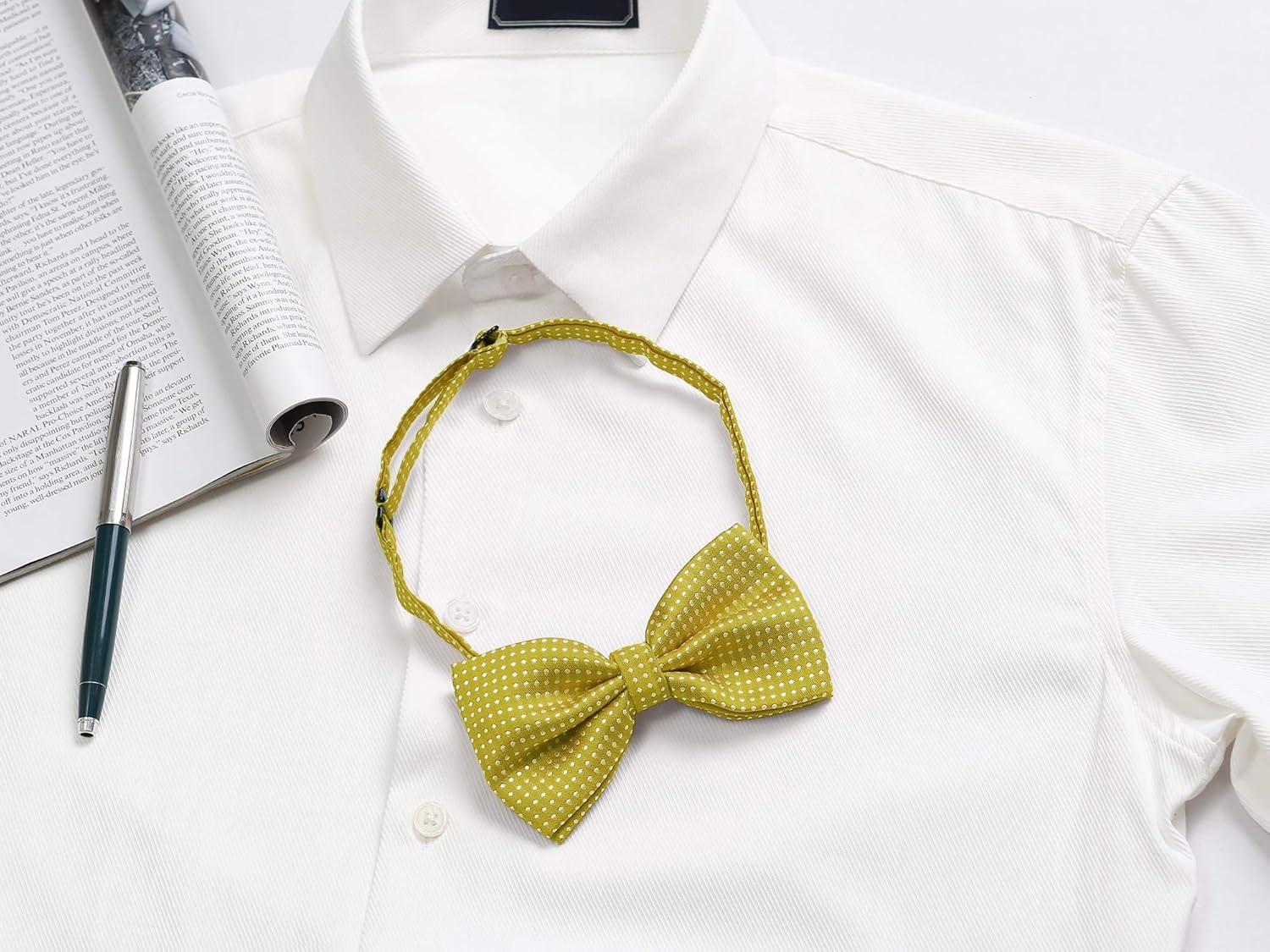 imageAllegra K Mens Polka Dots PreTied Bowknot Bow Ties Work Formal Party Tuxedo BowtiesDeep Yellow
