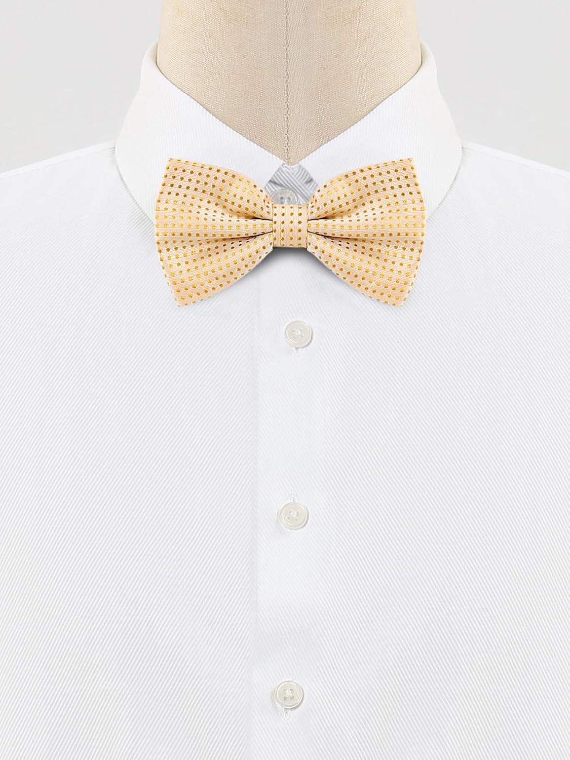 imageAllegra K Mens Polka Dots PreTied Bowknot Bow Ties Work Formal Party Tuxedo BowtiesLight Yellow
