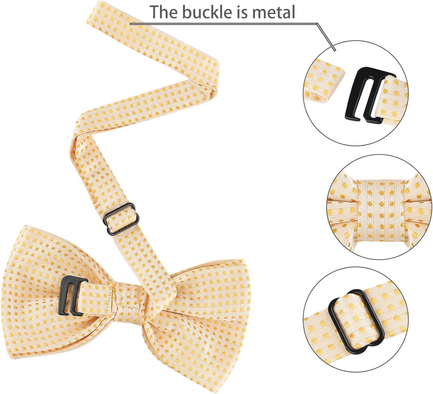 imageAllegra K Mens Polka Dots PreTied Bowknot Bow Ties Work Formal Party Tuxedo BowtiesLight Yellow