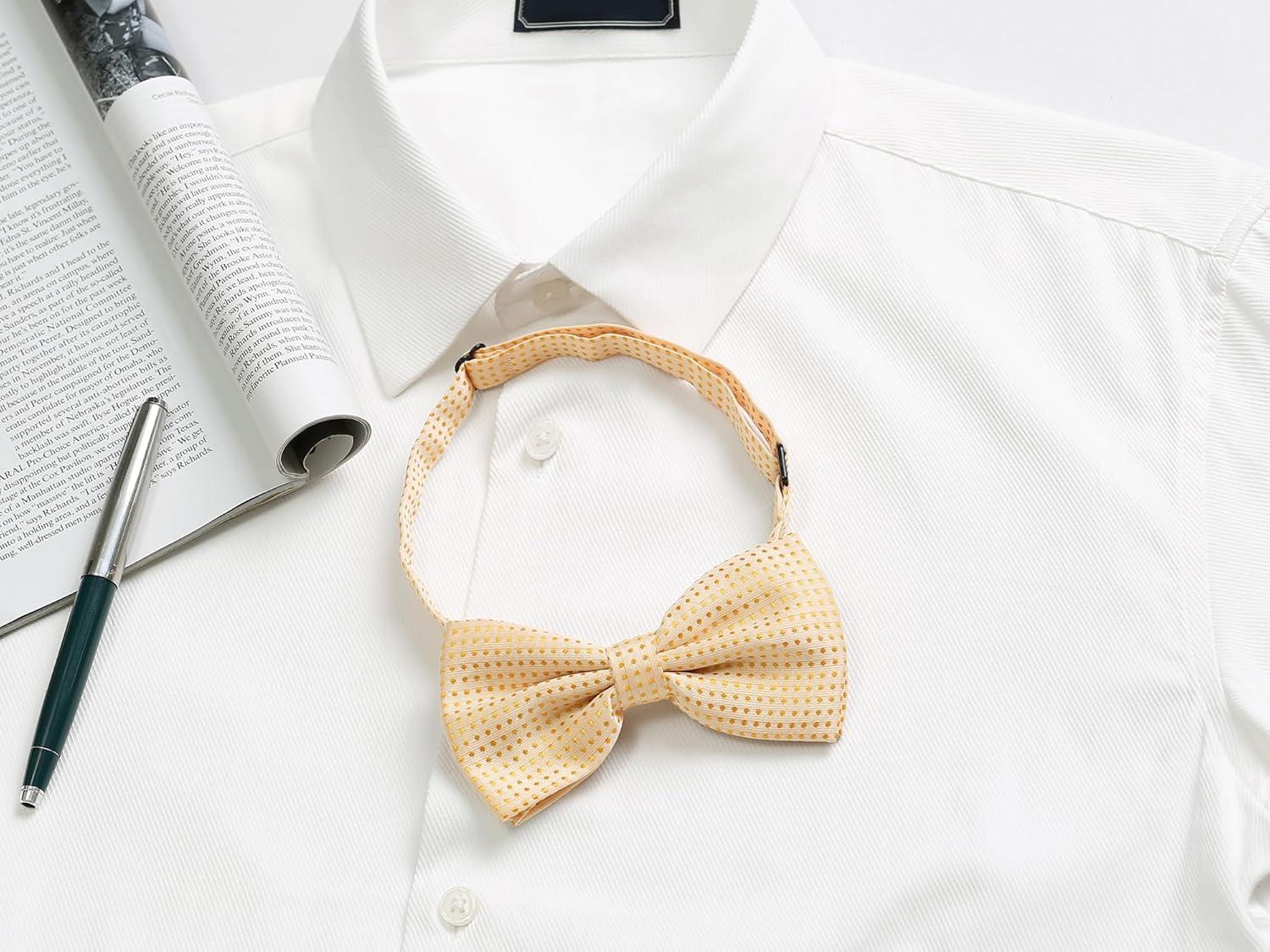 imageAllegra K Mens Polka Dots PreTied Bowknot Bow Ties Work Formal Party Tuxedo BowtiesLight Yellow