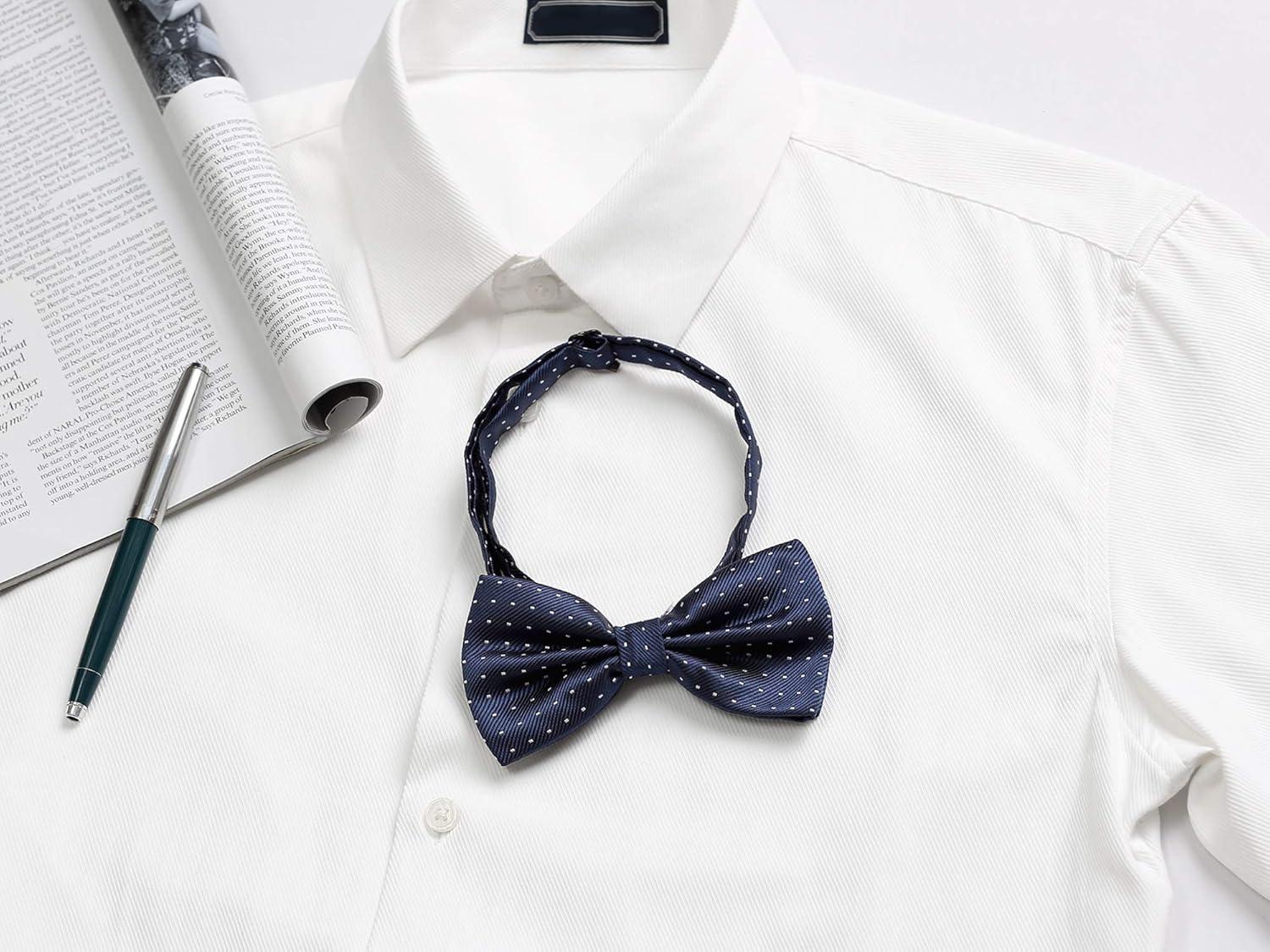 imageAllegra K Mens Polka Dots PreTied Bowknot Bow Ties Work Formal Party Tuxedo BowtiesNavy Blue White