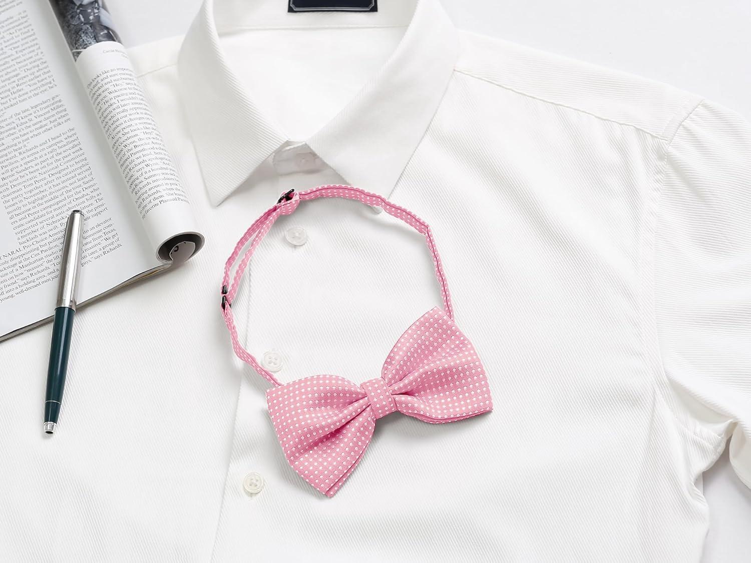 imageAllegra K Mens Polka Dots PreTied Bowknot Bow Ties Work Formal Party Tuxedo BowtiesPink