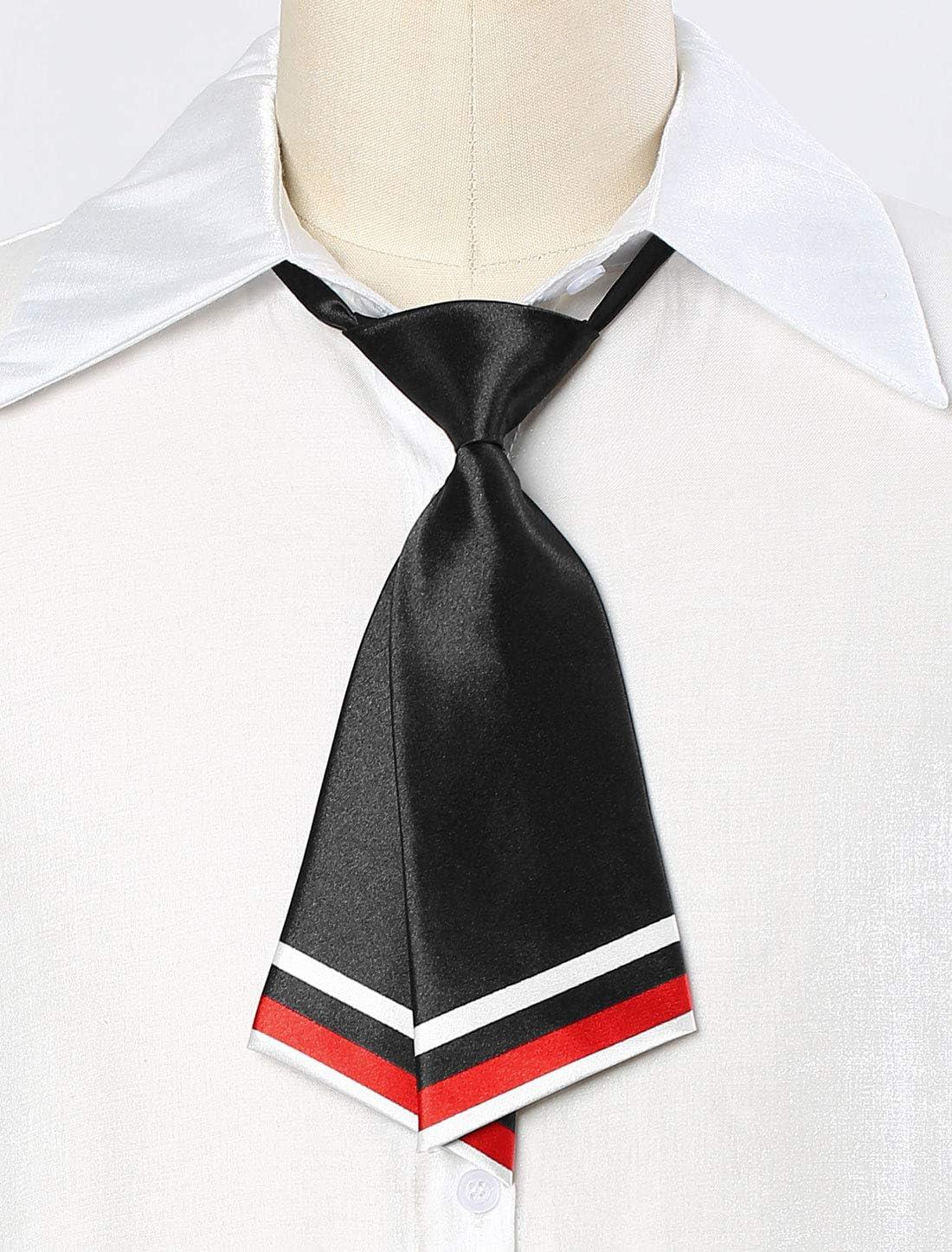 imageAllegra K Pretied Bowtie for Women Uniform Necktie Adjustable Strap Striped One Size Black