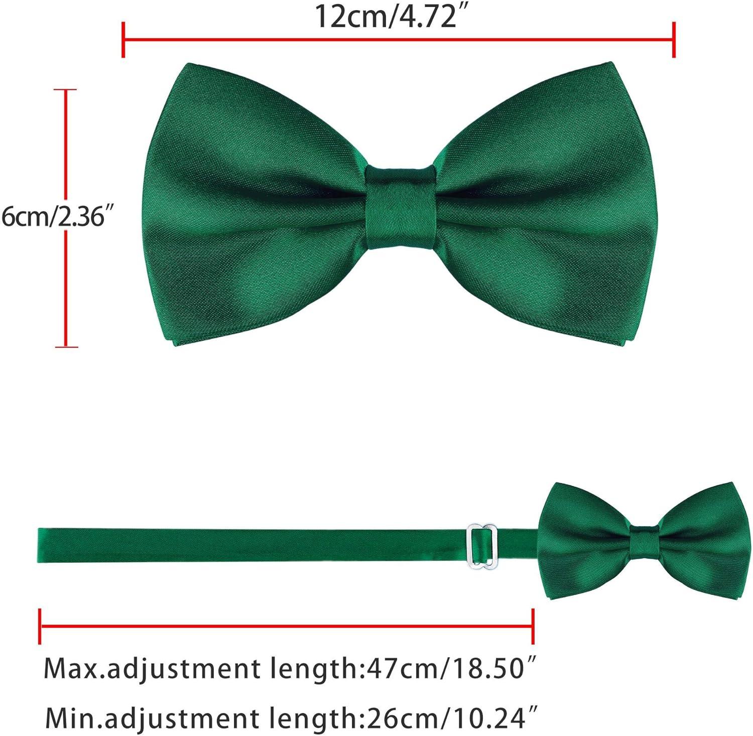 imageAllegra K Pretied Solid Adjustable Bowtie Classic Tuxedo Wedding Bow Ties for Men One Size Dark Green