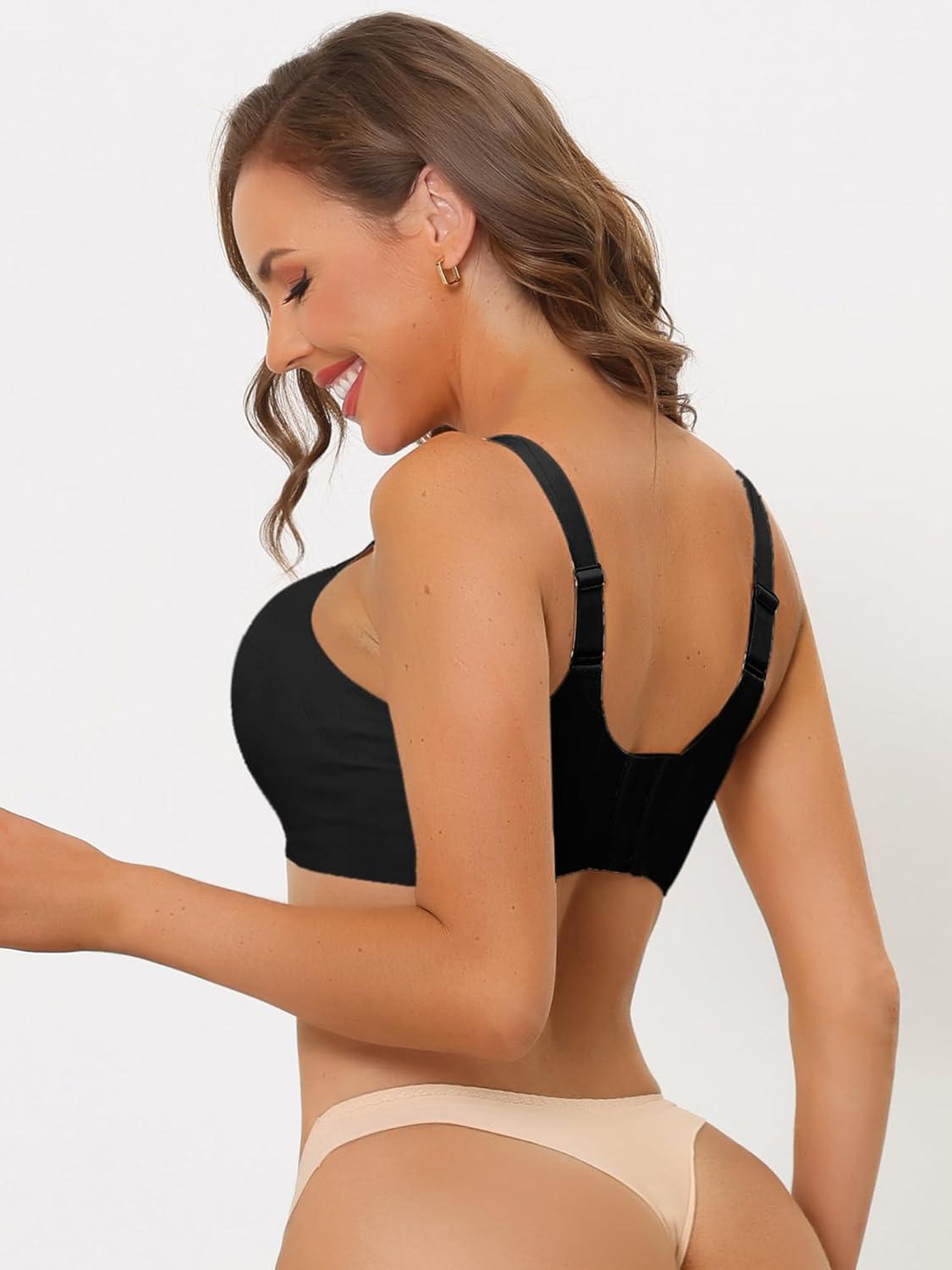 imageAllegra K Womens Minimizers Bras No Show Smooth Comfort Adjustable Wide Straps Wireless Battles