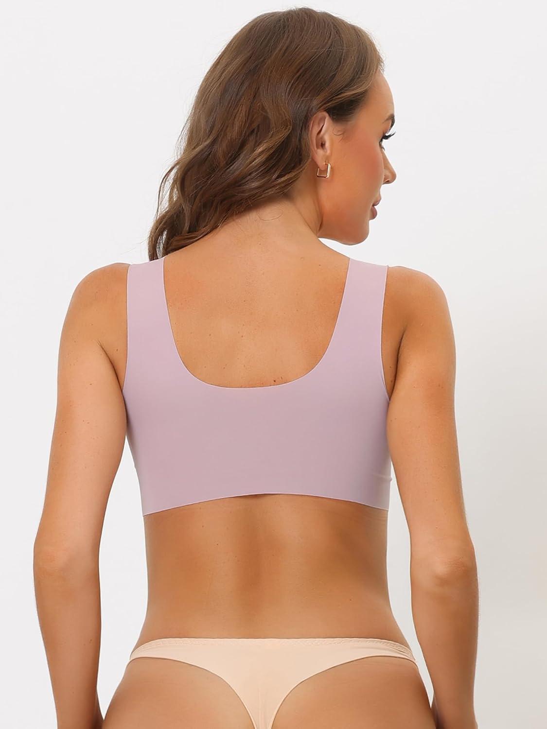 imageAllegra K Womens Push Up Minimizer Bralette Full Coverage Mesh Wirefree Tank Top Bras