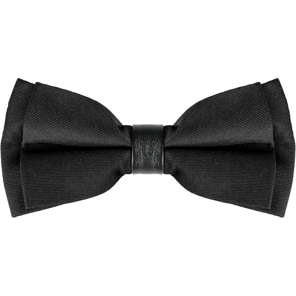 imageAllegra K Mens Bow Ties Solid Layered Adjustable Straps PreTied Bowties for FormalBlack