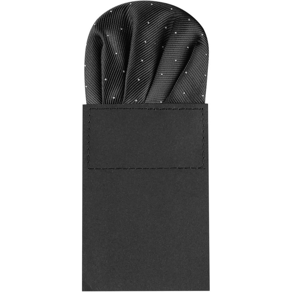 imageAllegra K Prefolded Pocket Squares for Men Polka Dots Round Shaped Suit HandkerchiefBlack
