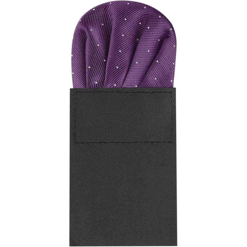 imageAllegra K Prefolded Pocket Squares for Men Polka Dots Round Shaped Suit HandkerchiefDark Purple