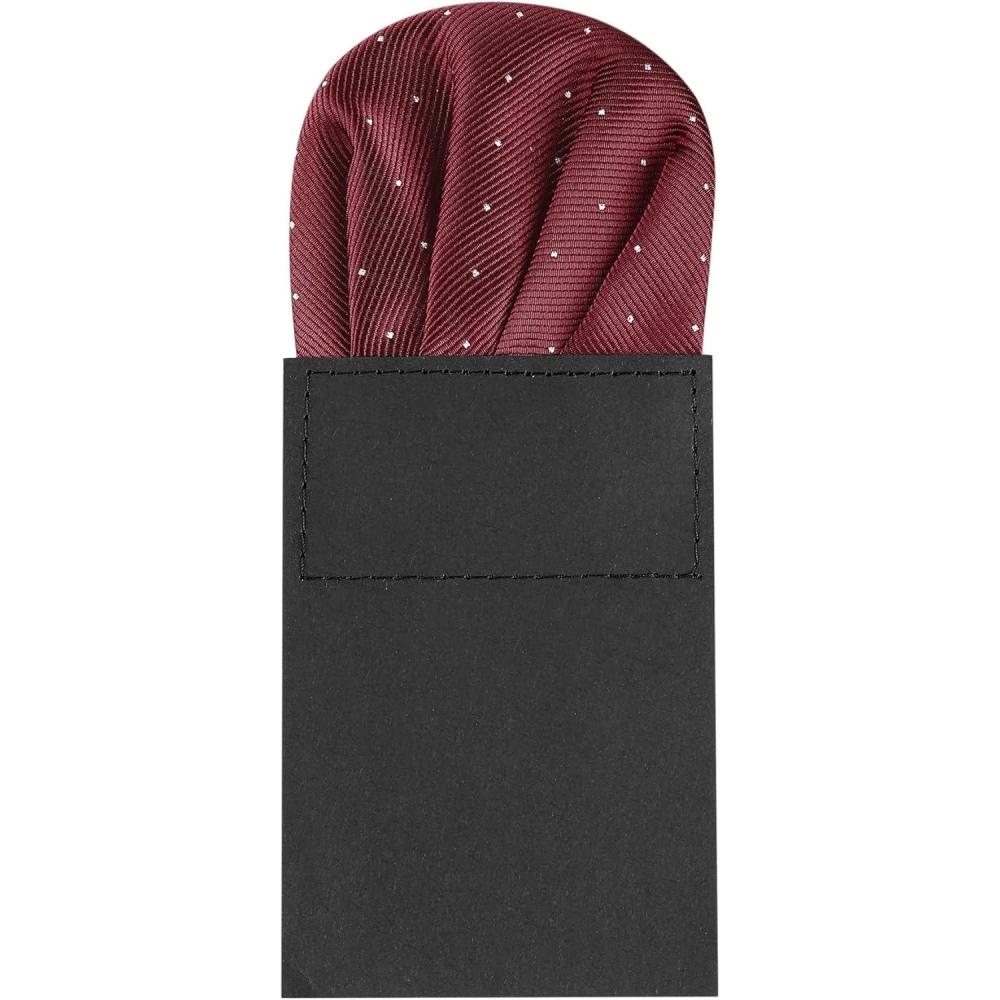 imageAllegra K Prefolded Pocket Squares for Men Polka Dots Round Shaped Suit HandkerchiefWine Red
