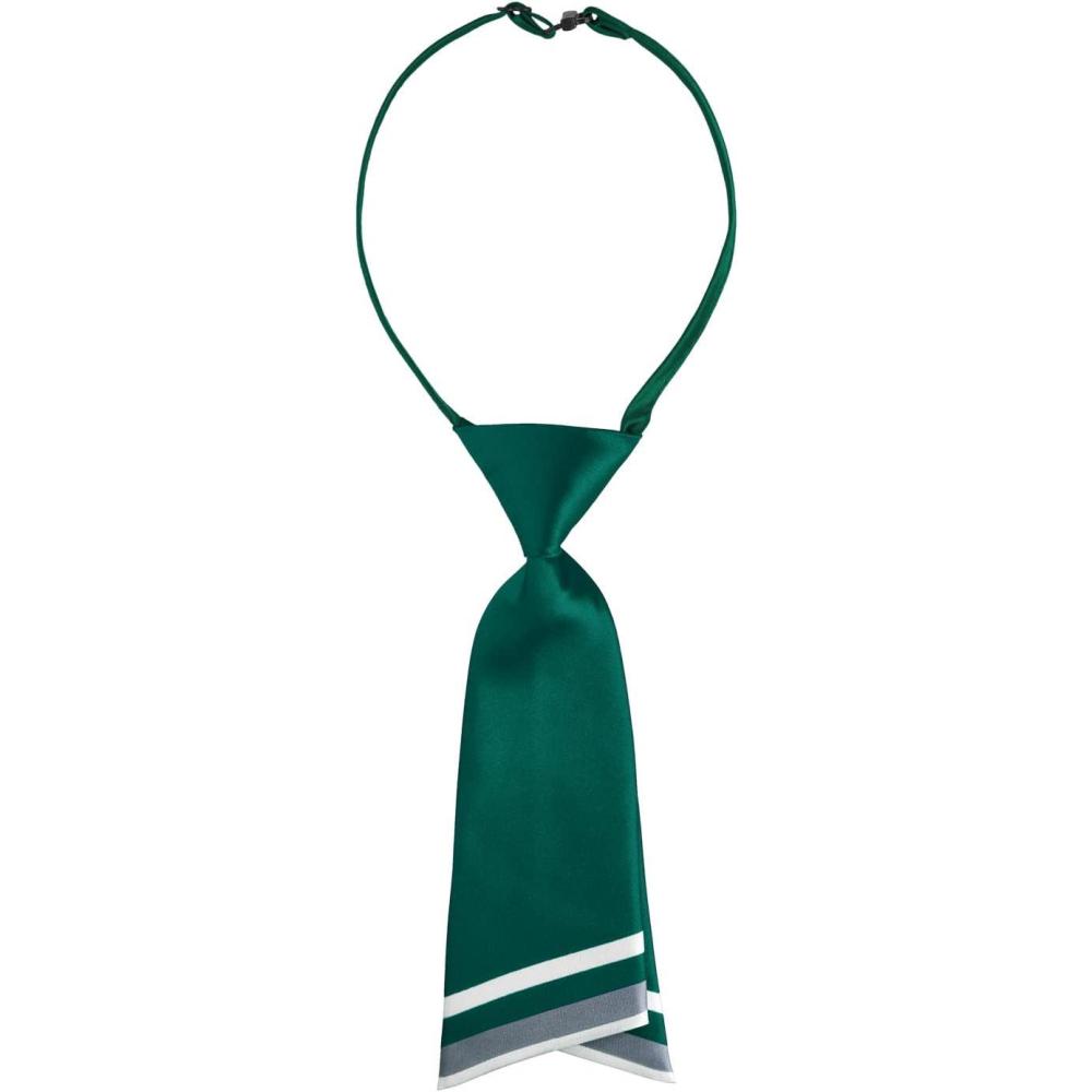 imageAllegra K Pretied Bowtie for Women Uniform Necktie Adjustable Strap Striped One Size Deep Green