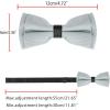 imageAllegra K Mens Bow Ties Solid Layered Adjustable Straps PreTied Bowties for FormalSilver Gray