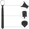 imageAllegra K Mens Polka Dots Adjustable Skinny Tie Neck Zipper Ties for Formal Casual One Size Black