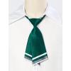 imageAllegra K Pretied Bowtie for Women Uniform Necktie Adjustable Strap Striped One Size Deep Green