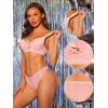 imageAllegra K Womens Lace Bra and Panty Set Padded Full Coverage Underwire Bras Two Piece LingeriePink