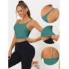 imageAllegra K Womens Longline Sports Bra Fitness Medium Impact Workout Wireless Padded Yoga Tank Tops