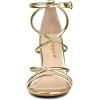 imageAllegra K Womens Open Toe Strappy Straps Stiletto Heel Gold Sandals 10 M US