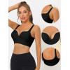 imageAllegra K Womens Sports Bra Medium Impact Workout Wireless Padded Deep V Neck Fitness Bras