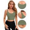 imageAllegra K Womens Sports Bra Workout Fitness Longline Wireless Padded Yoga Tank Tops with Medium SupportGreen