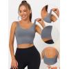 imageAllegra K Womens Sports Bra Workout Fitness Longline Wireless Padded Yoga Tank Tops with Medium SupportLight Gray