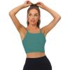 imageAllegra K Womens Longline Sports Bra Fitness Medium Impact Workout Wireless Padded Yoga Tank Tops