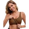 imageAllegra K Womens Sports Bra Workout Fitness Longline Wireless Padded Yoga Tank Tops with Medium SupportBrown