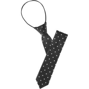 imageAllegra K Mens Polka Dots Adjustable Skinny Tie Neck Zipper Ties for Formal Casual One Size Black
