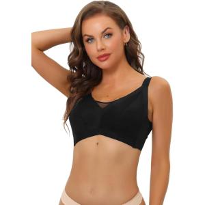 imageAllegra K Womens Adjustable Straps Minimizer Full Coverage Mesh Underwire Bra