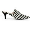 imageAllegra K Womens Buckle Stripe Pointed Toe Slip on Stiletto Heel MulesBlack
