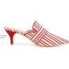 imageAllegra K Womens Buckle Stripe Pointed Toe Slip on Stiletto Heel MulesRed