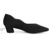 imageAllegra K Womens Mental Buckle Chunky Heel Square Toe Slip on PumpsBlack