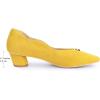 imageAllegra K Womens Mental Buckle Chunky Heel Square Toe Slip on PumpsYellow