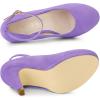 imageAllegra K Womens Round Toe Stiletto Heels Ankle Strap Purple Pumps 6 M US