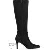 imageAllegra K Womens Buckle Pointed Toe Stiletto Heel Knee High BootsBlack