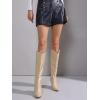 imageAllegra K Womens Pointed Toe Stiletto Heel Knee High BootsBeige
