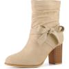 imageAllegra K Womens Slouch Chunky Heel Ankle BootsBeige