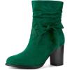 imageAllegra K Womens Slouch Chunky Heel Ankle BootsEmerald Green