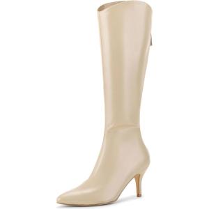 imageAllegra K Womens Pointed Toe Stiletto Heel Knee High BootsBeige