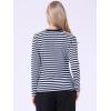 imageAllegra K Striped t Shirts for Women Long Sleeve Tops Crew Neck Fitted Tees Casual Trendy OutfitsNavy Blue Stripe