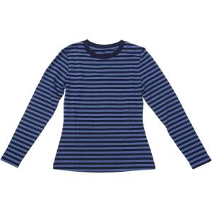 imageAllegra K Striped t Shirts for Women Long Sleeve Tops Crew Neck Fitted Tees Casual Trendy OutfitsBlack Blue Stripe