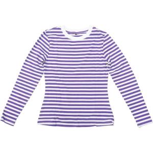 imageAllegra K Striped t Shirts for Women Long Sleeve Tops Crew Neck Fitted Tees Casual Trendy OutfitsDeep Purple Stripe
