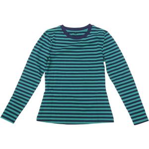 imageAllegra K Striped t Shirts for Women Long Sleeve Tops Crew Neck Fitted Tees Casual Trendy OutfitsGreen Striped