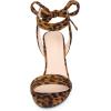 imageAllegra K Women Open Toe Ankle Tie Back Chunky Heel SandalsLeopard