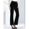 imageAllegra K Womens Velvet Pants Botton Decor High Waist Wide Flare Leg Pants