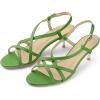 imageAllegra K Womens Slingback Strappy Kitten Heel SandalsGreen