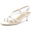 imageAllegra K Womens Slingback Strappy Kitten Heel SandalsWhite