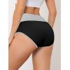 imageAllegra K High Waisted Panties for Women Tummy Control Colorblock Briefs Butt Lifting UnderwearBlack