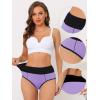 imageAllegra K High Waisted Panties for Women Tummy Control Colorblock Briefs Butt Lifting UnderwearBright Purple